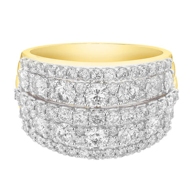9ct Yellow Gold Round Brilliant Cut  2 Carat tw Diamond Dress Ring