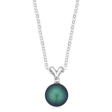 Perla by Autore 18ct White Gold 9 mm Tahitian Pearl Pendant
