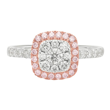 PInk Diamonds 9ct White Gold Round Brilliant Cut 0.70 Carat tw of Diamonds Dress Ring