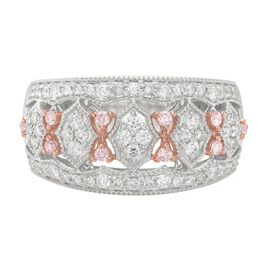 PInk Diamonds 9ct White Gold Round Brilliant Cut 0.50 Carat tw of Diamonds Dress Ring