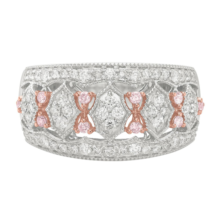 PInk Diamonds 9ct White Gold Round Brilliant Cut 0.50 Carat tw of Diamonds Dress Ring