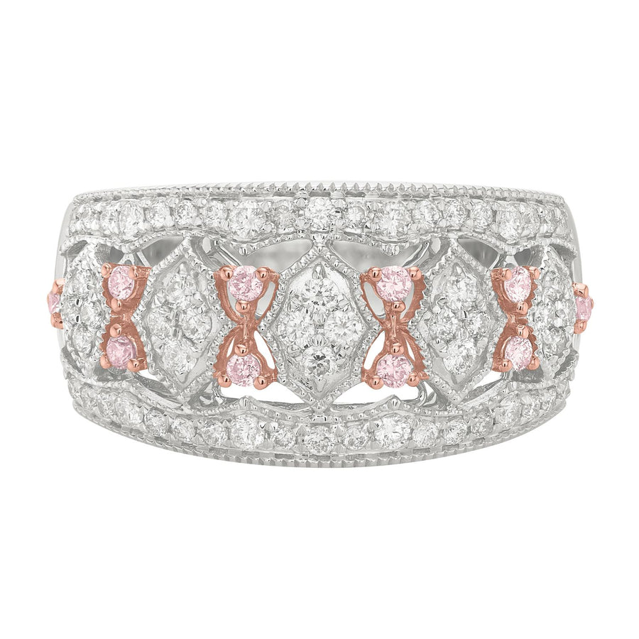 PInk Diamonds 9ct White Gold Round Brilliant Cut 0.50 Carat tw of Diamonds Dress Ring