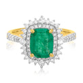 Heirloom 18ct Yellow Gold Cushion 9x7mm Emerald 0.6 CTW Ring