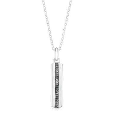 Sterling Silver Round 0.15 Carat tw Black Diamond Pendant