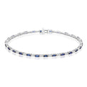 9ct White Gold Baguette 0.50 Carat tw Sapphire Bracelet