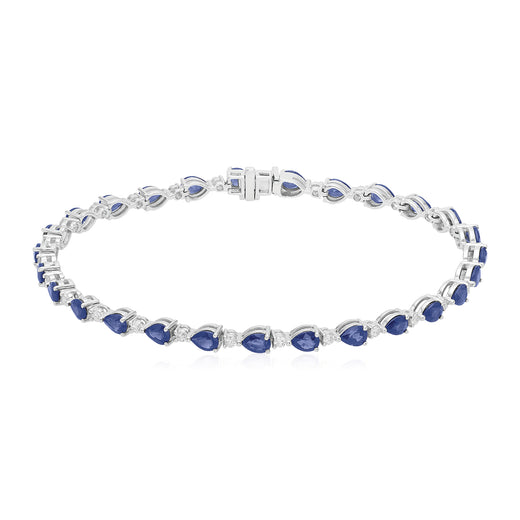 9ct White Gold Pear 0.50 Carat tw Sapphire Bracelet – Mazzucchelli's