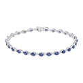 9ct White Gold Pear 0.50 Carat tw Sapphire Bracelet