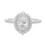 Halo 18ct White Gold Oval & Round Brilliant Cut 1 Carat tw Certified Ring