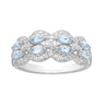 9ct White Gold Marquise & Round Aquamarine Diamond Set 0.5 Carat tw Ring