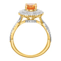 18ct Yellow Gold Oval Citrine & Diamond Set 0.75 Carat tw Ring