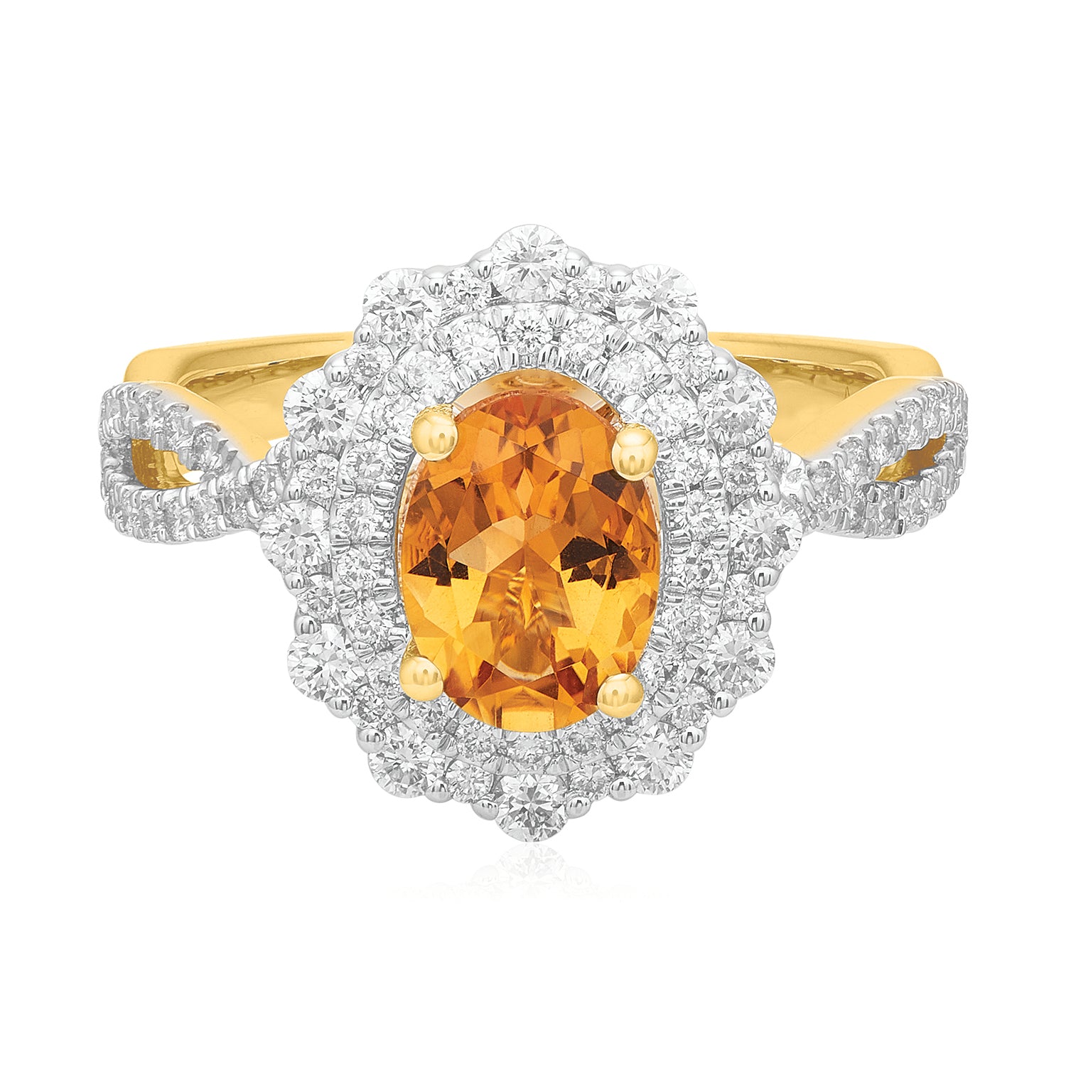 Citrine and white on sale gold ring