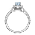 18ct White Gold Oval & Marquise Aquamarine Diamond Set 0.75 Carat tw Ring