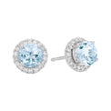 18ct White Gold Round & Marquise Aquamarine Diamond Set 0.2 Carat tw Earrings
