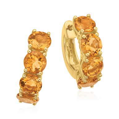 9ct Yellow Gold Round Citrine Earrings