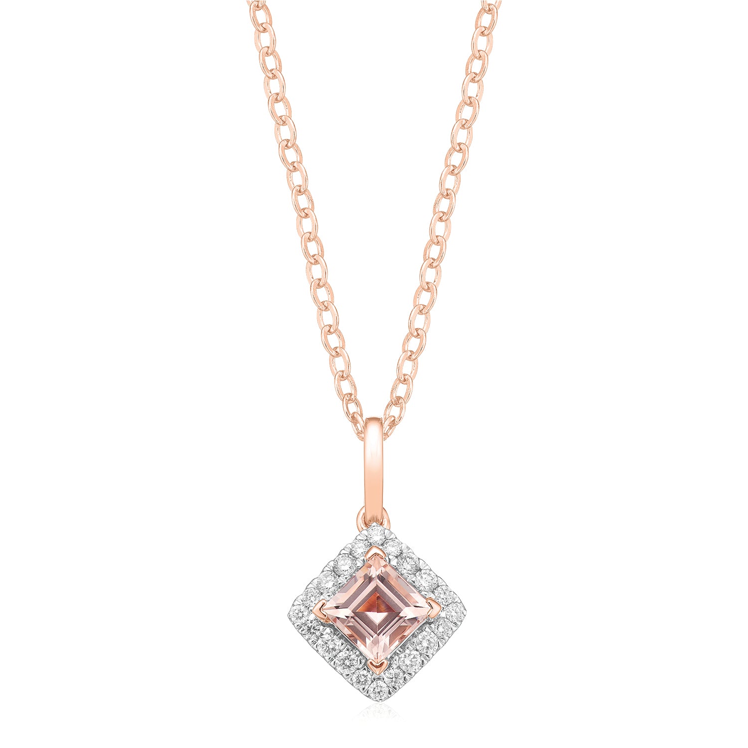 Buy Natural Morganite 14.64 Carats Set in 14K Rose Gold Pendant With 0.79  Carats Diamonds Online in India - Etsy