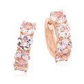 9ct Rose Gold Round Morganite Earrings