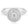 Halo Certified 18ct White Gold Round 1.0 ctw Diamond Ring