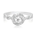 Halo Certified 18ct White Gold Round Cut 0.75 ctw Diamond Ring