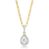 Halo Certified 18ct Yellow Gold Pear & Round Brilliant Cut 0.40 ctw Diamond Pendant