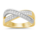 9ct Yellow Gold Round Brilliant Cut 0.50 carat tw Diamond Cross Over Ring