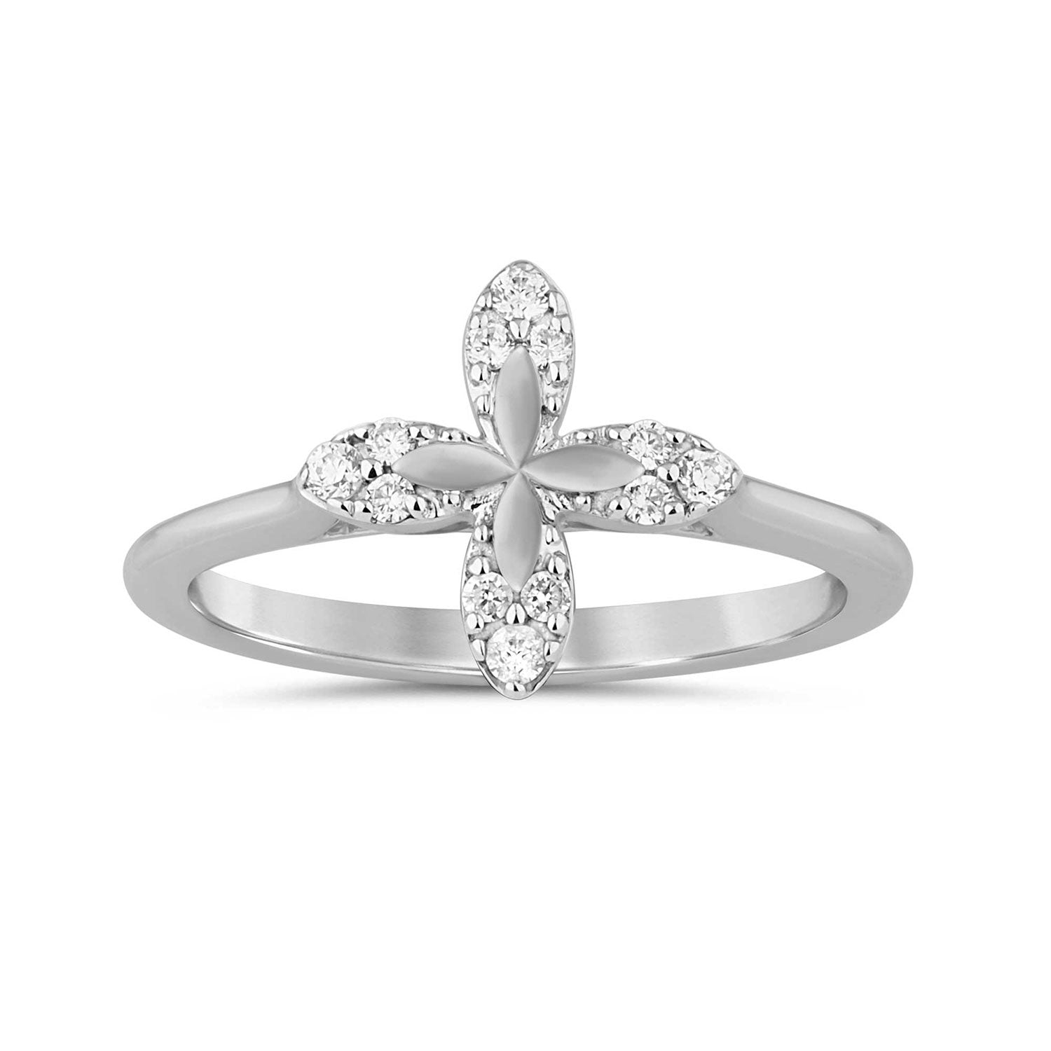 Flower engagement ring on sale white gold