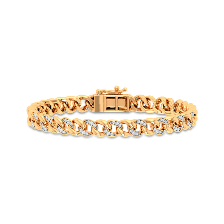 9ct Yellow Gold Round Brilliant Cut 0.50 carat tw Diamond Bracelet