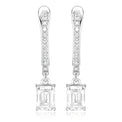 18ct White Gold Emerald Cut & Round Brilliant Cut 0.72 ctw Diamond Earrings