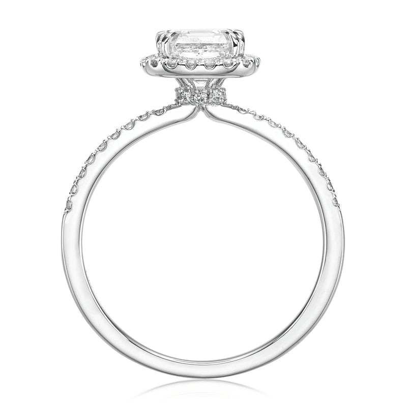 18ct White Gold Asscher & Round Brilliant Cut 1.75 ctw Diamond Ring