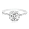 18ct White Gold Asscher & Round Brilliant Cut 1.75 ctw Diamond Ring