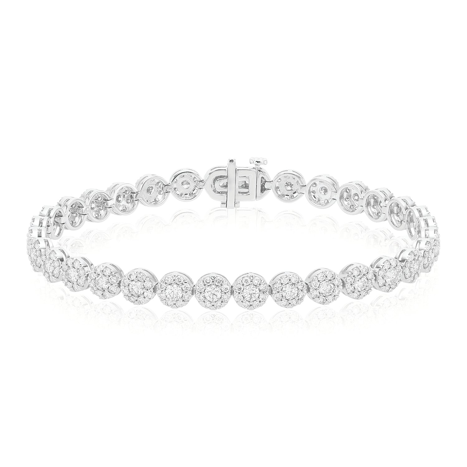 9ct White Gold Round Brilliant Cut 4.00 ctw Diamond Bracelet