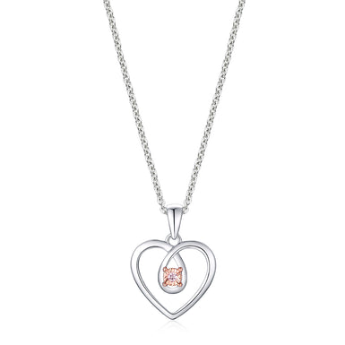 Pink Diamonds 9ct White Gold Diamond Set Heart Pendant