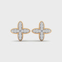 9ct Yellow Gold Round Brilliant Cut 0.25 ctw Flower Diamond Earrings