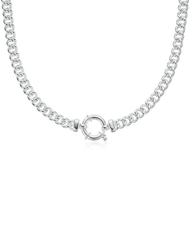 Sterling Silver 45cm Bolt Ring Necklace