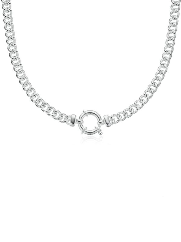 Sterling Silver 45cm Bolt Ring Necklace