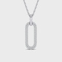 9ct White Gold Round Brilliant Cut 0.25 carat tw Diamond Paper Clip Pendant (with Chain)
