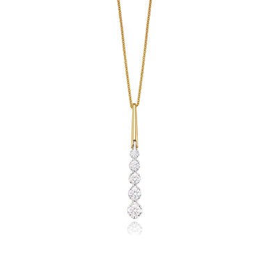 18ct Two Tone Gold Round Brilliant Cut with 1/2 CARAT tw of Diamonds Pendant