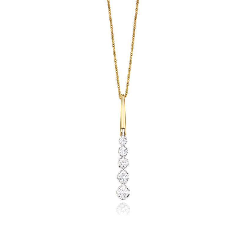 18ct Two Tone Gold Round Brilliant Cut with 1/2 CARAT tw of Diamonds Pendant
