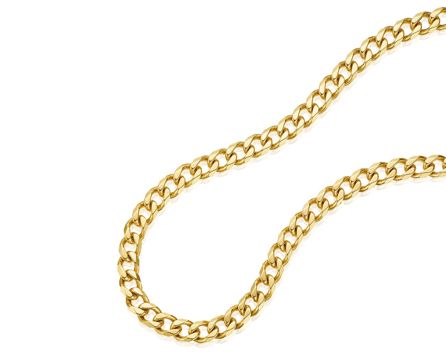 9ct Yellow Gold 55cm Diamond Cut Bevel and Square Curb Chain