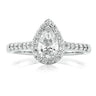 Halo 18ct White Gold Pear & Round Brilliant Cut with 1 CARAT tw of Diamonds Ring