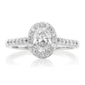 Halo 18ct White Gold Oval & Round Brilliant Cut with 1 CARAT tw of Diamonds Ring