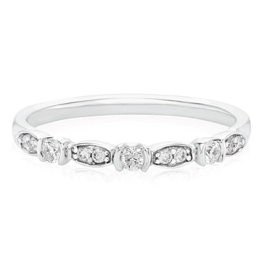 9ct White Gold Round Brilliant Cut with 0.15 CARAT tw of Diamonds Ring