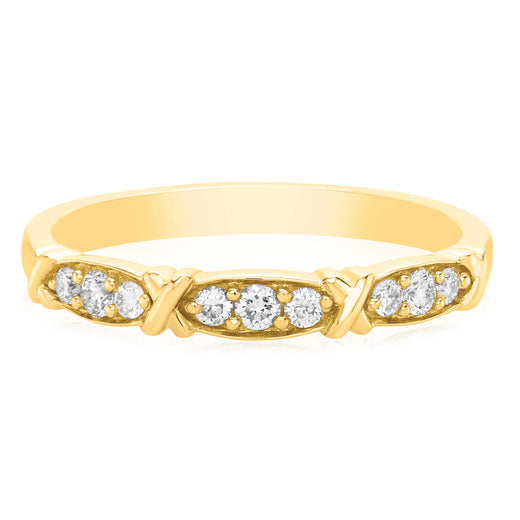 9ct Yellow Gold Round Brilliant Cut with 0.20 CARAT tw of Diamonds Ring