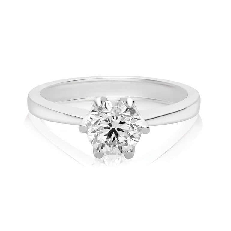 Promise 18ct White Gold Round Brilliant Cut with 1 CARAT of Certified Diamonds Ring