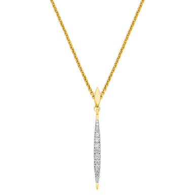 9ct Yellow Gold Round Brilliant Cut 0.20 CARAT tw of Diamonds Pendant