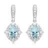 18ct White Gold  Oval Cut Aquamarine with 0.35 CARAT tw of Diamonds Earrings