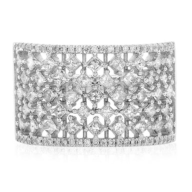 9ct White Gold Princess & Round Brilliant Cut 1 CARAT tw of Diamonds Ring