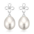 Perla by Autore Sterling Silver South Sea Pearl & Diamond Earrings