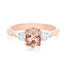 18ct Rose Gold Oval Cut 0.35 CARAT tw of Diamonds Morganite Stone Ring