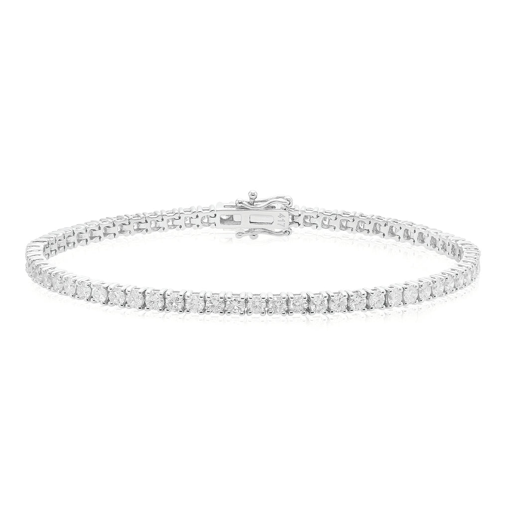 4 Carat 14K White Gold Diamond Tennis Bracelet | I.D. Jewelry