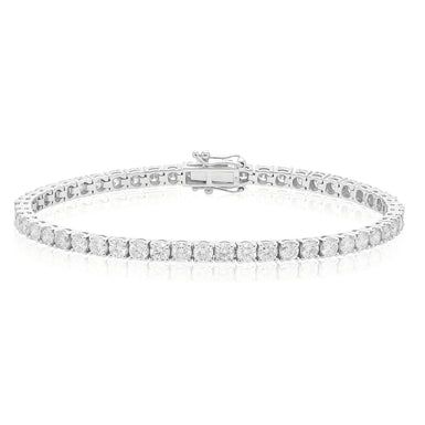 10ct White Gold Round Brilliant Cut 6 Carat tw of Diamonds Tennis Bracelet